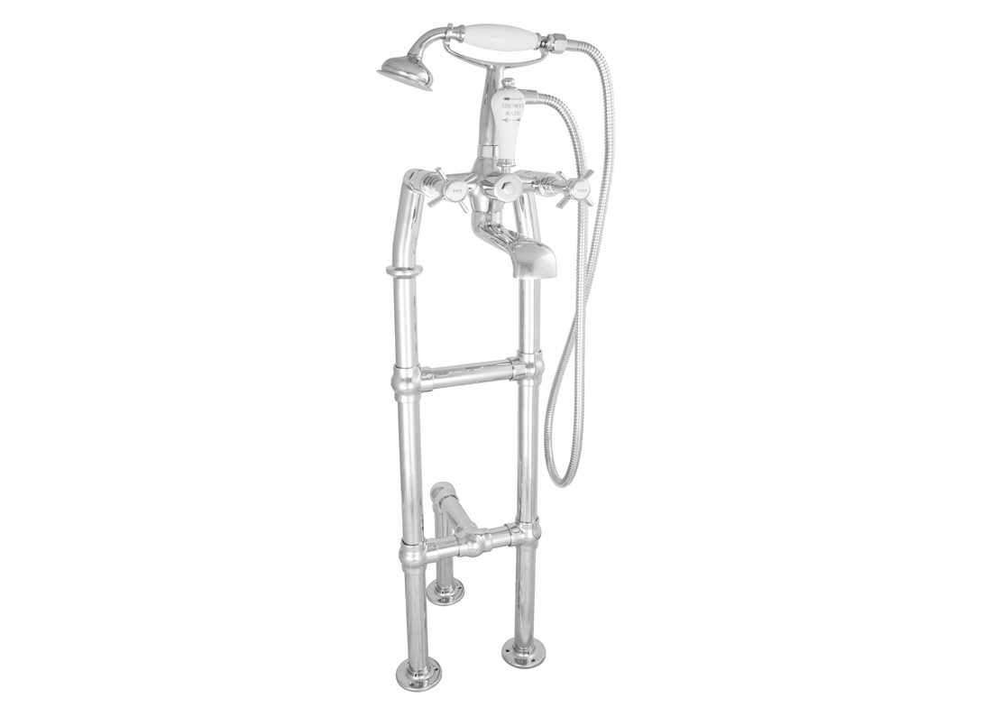 freestanding bath mixer taps chrome with support 700mm
