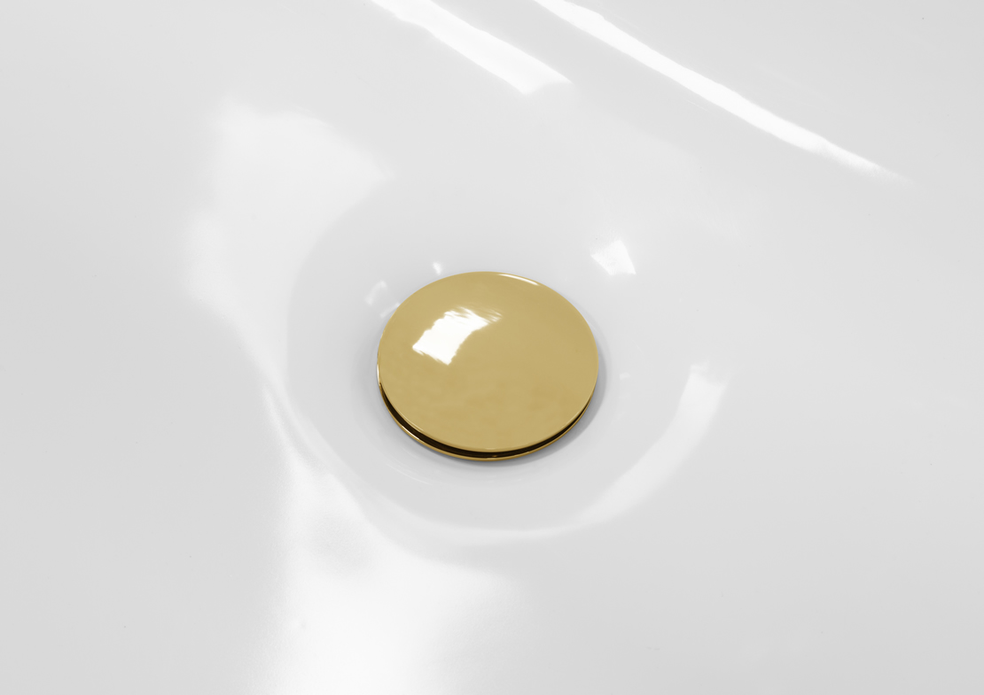 click clack bath waste with overflow brass Thumb