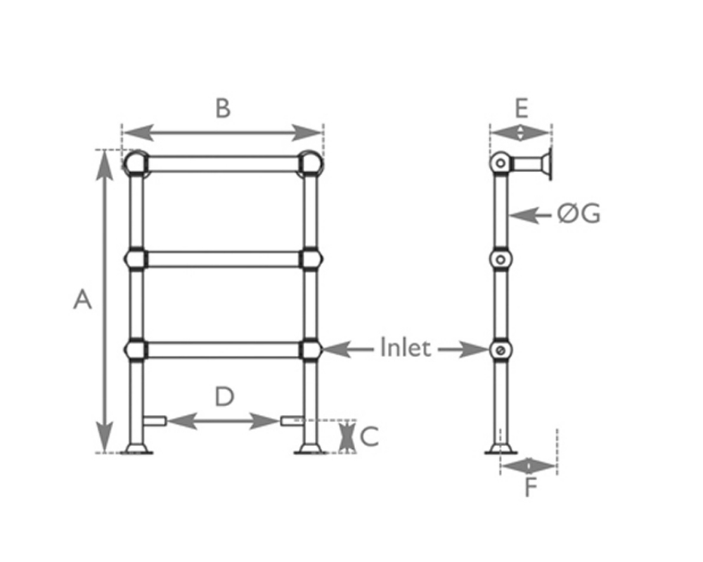 Colossus Towel Rail 1000X650 Measurements