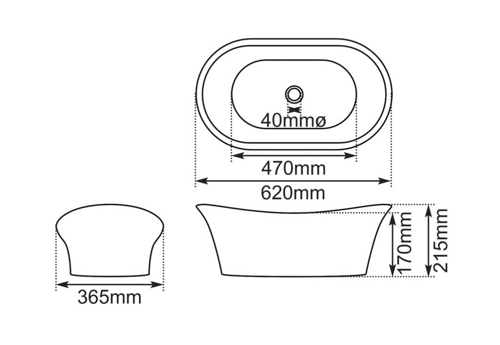 cast iron bateau basin dimensions
