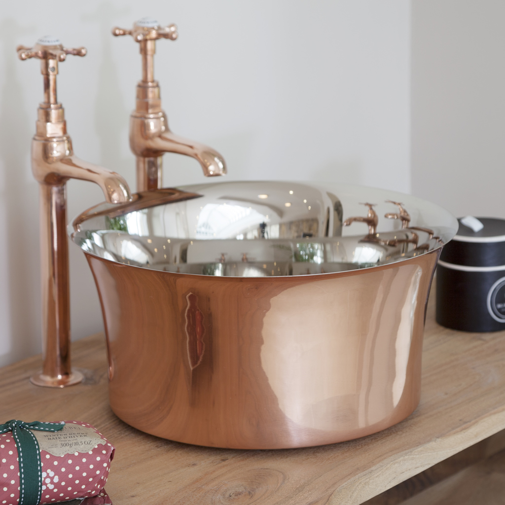 copper tub basin nickel interior