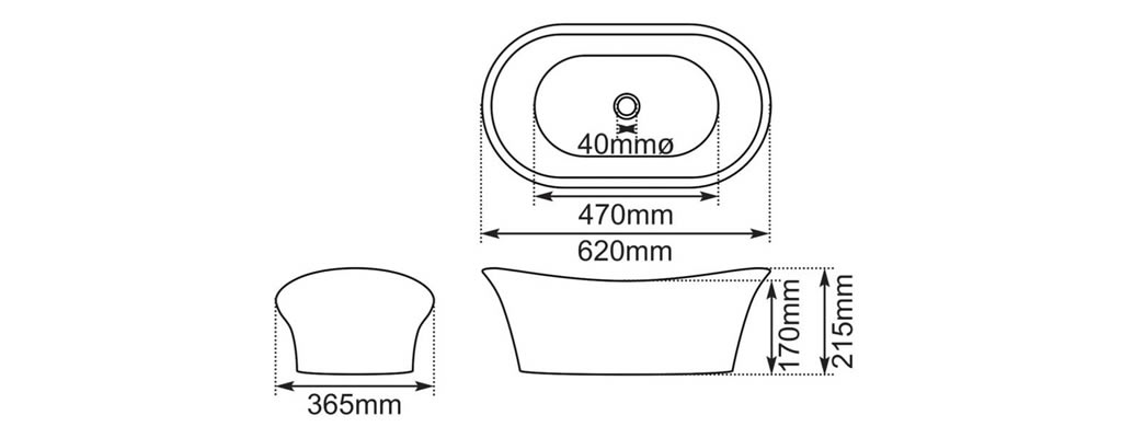 copper bateau basin dimensions