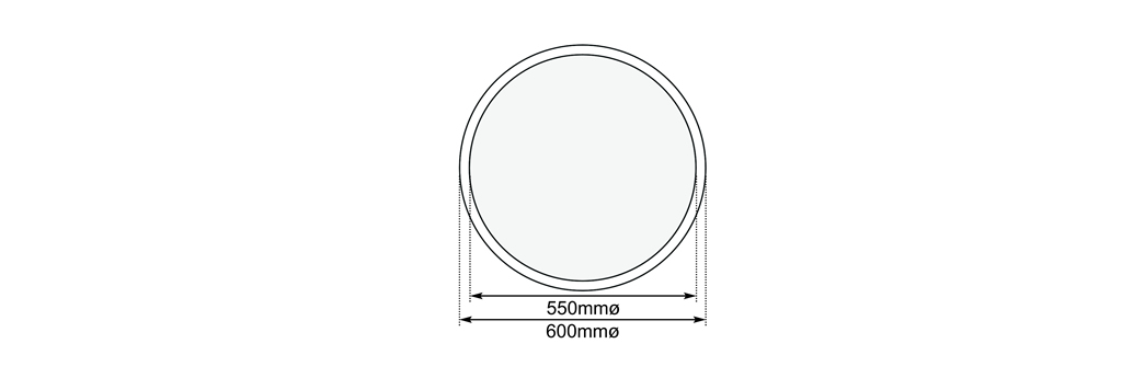 round casement mirror measurements
