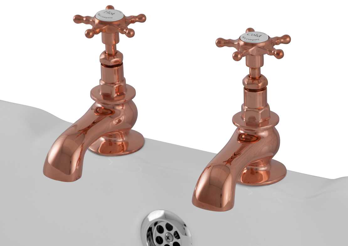 hurlingham bath deck mounted bath taps copper