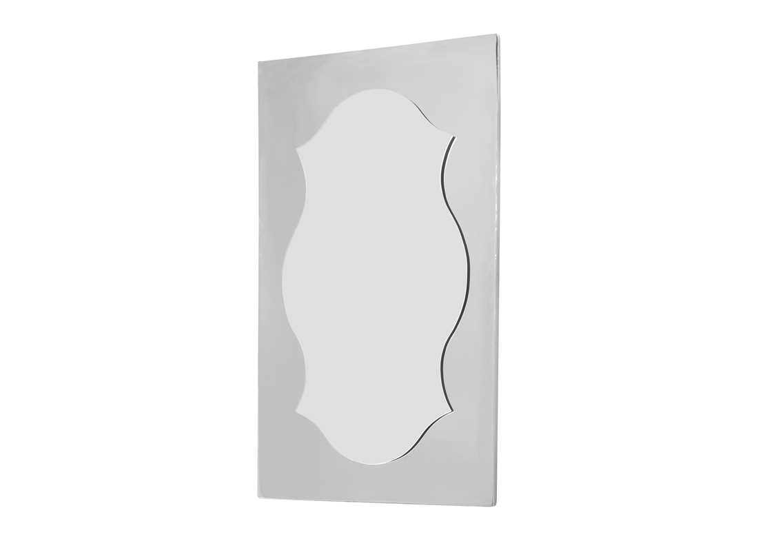 shaped mirror oblong frame nickel
