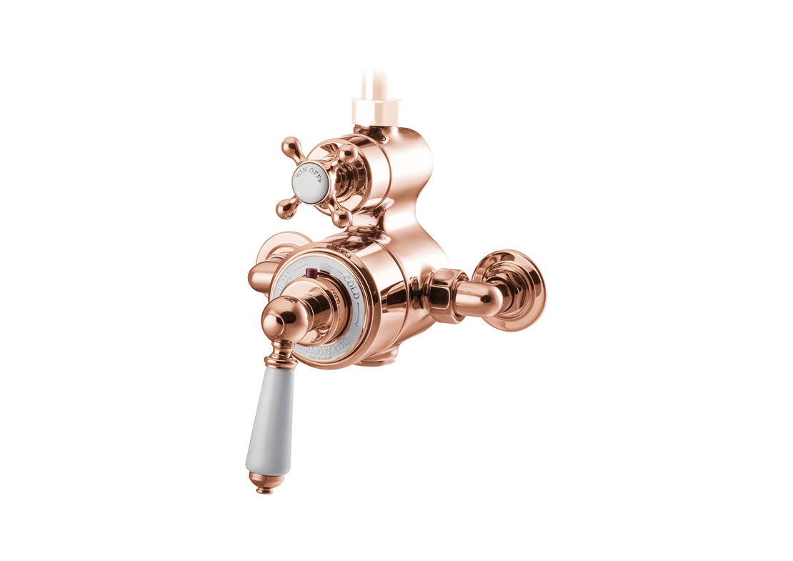 exposed thermostatic shower valve copper Thumb