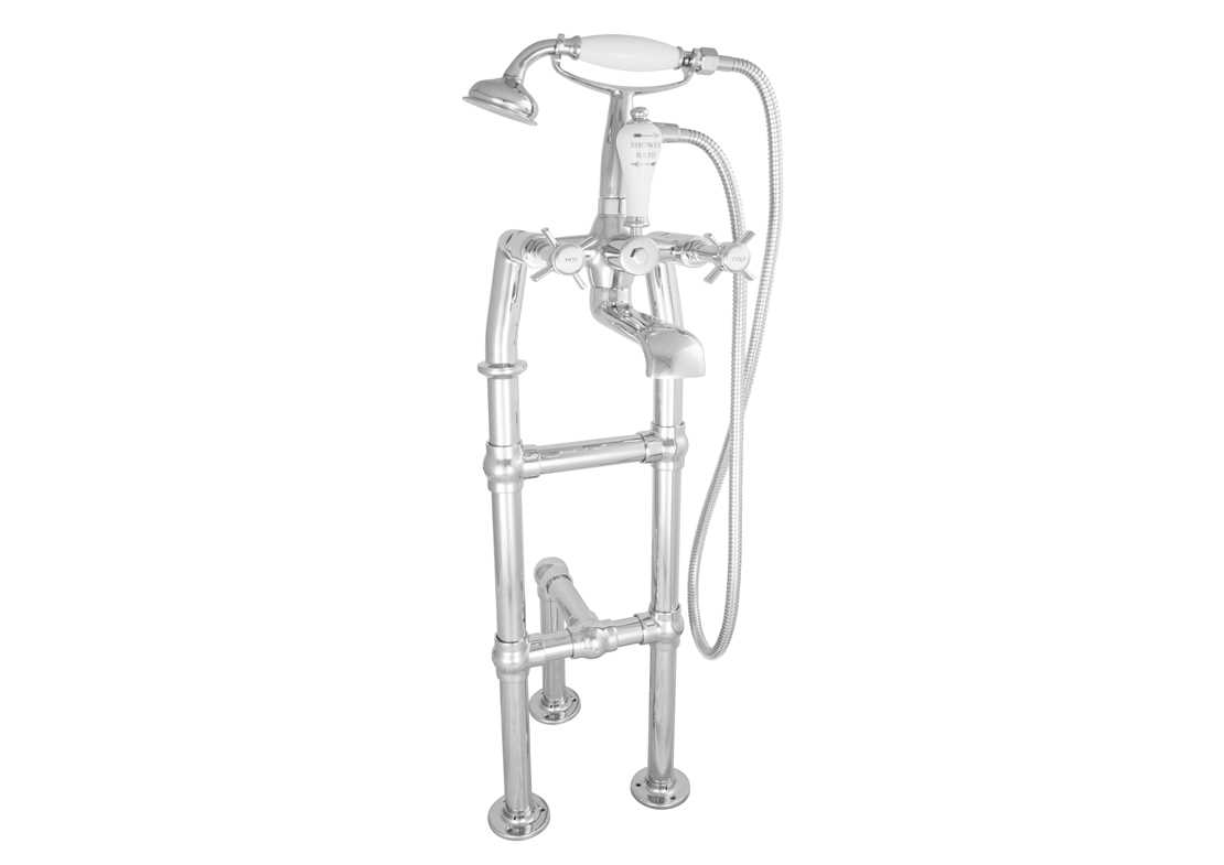 freestanding bath mixer taps chrome with support 580mm