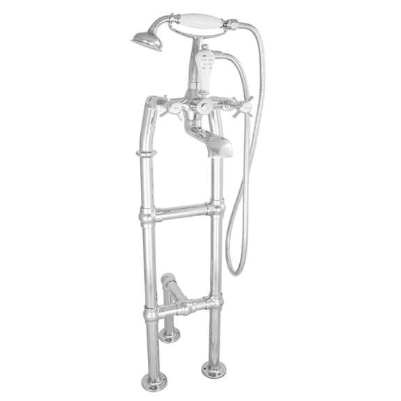 freestanding bath mixer taps chrome with support large