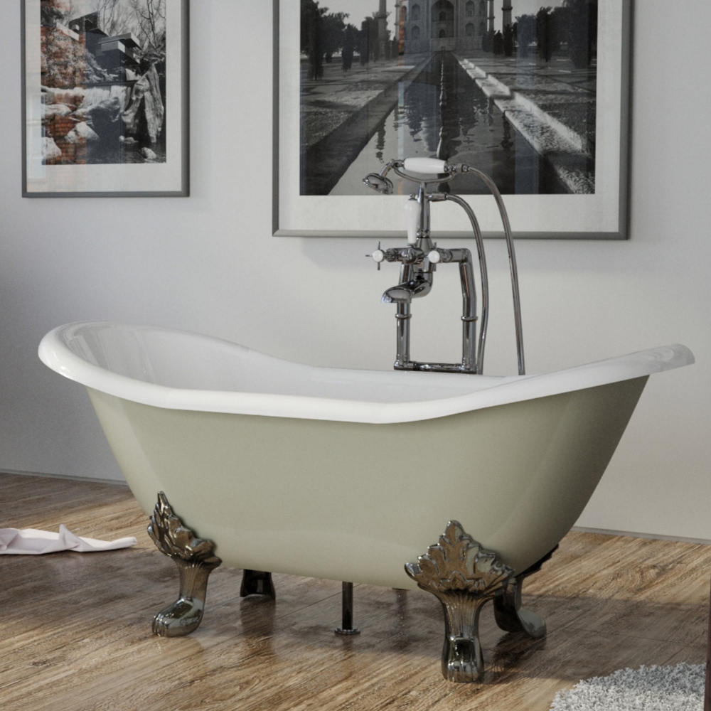 Byron Cast Iron Bath Farrow Ball Mizzle Range