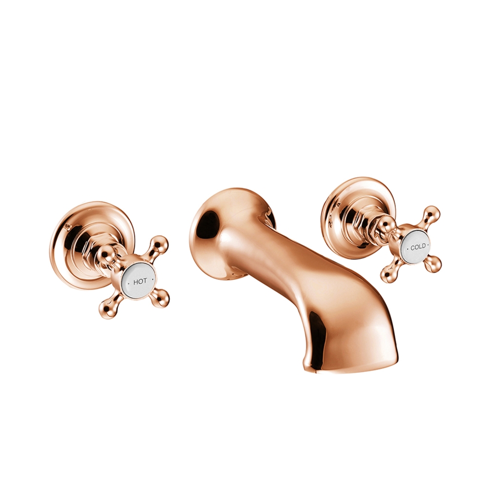 3 Hole Wall Mounted Bath Filler Copper Range