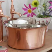 copper tub basin with nickel interior range