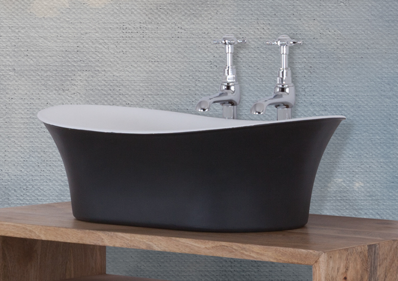 Cast Iron Bateau Basin Painted