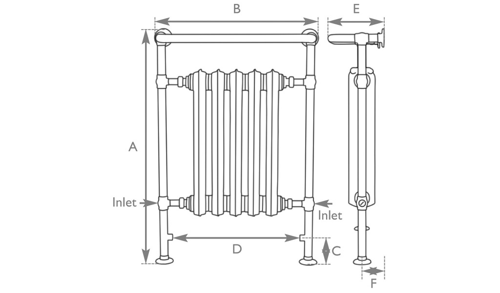 wilsford towel rail copper measurements