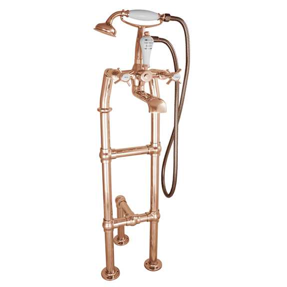freestanding bath mixer taps copper with support large