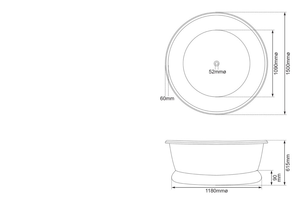 Copper Baignoire Dimensions