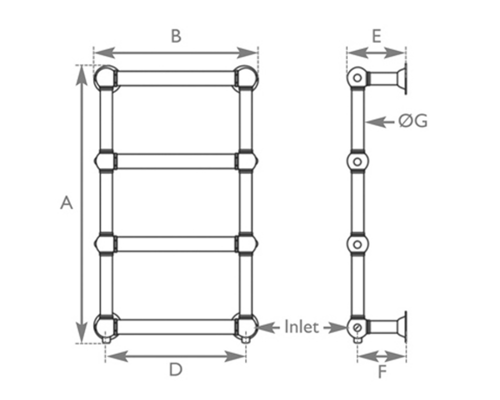 Colossus Towel Rail 1000X600 Measurement