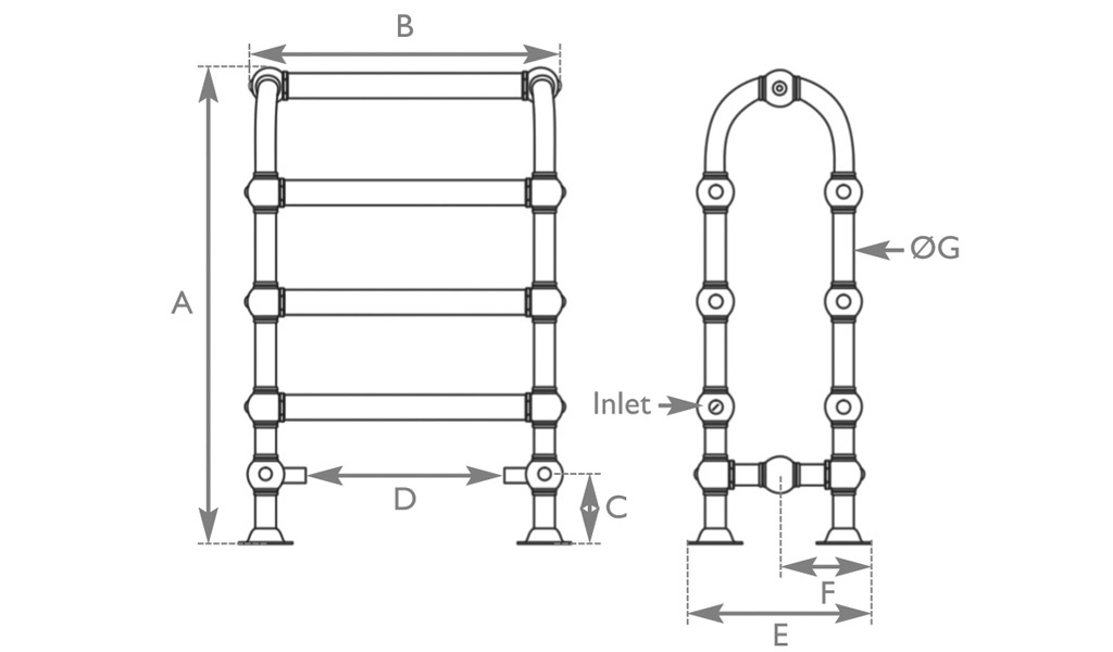 colossus horse towel rail copper measurements