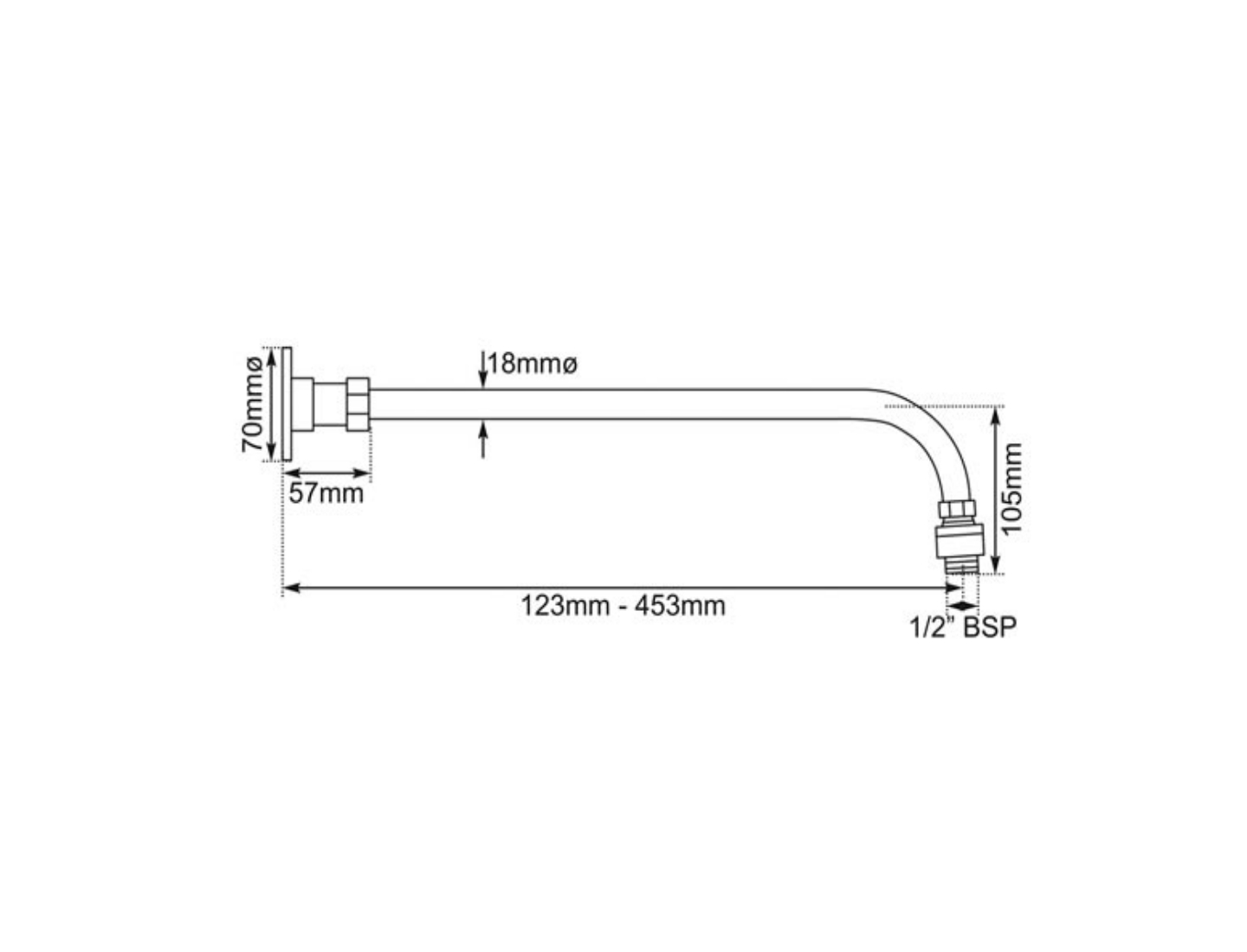 Shower Arm Dimensions