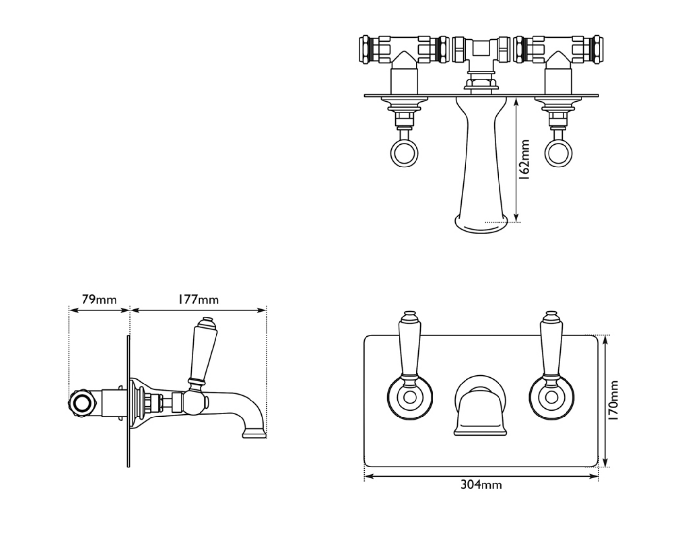 Wall Mounted Filler With Concealing Plate Measurements