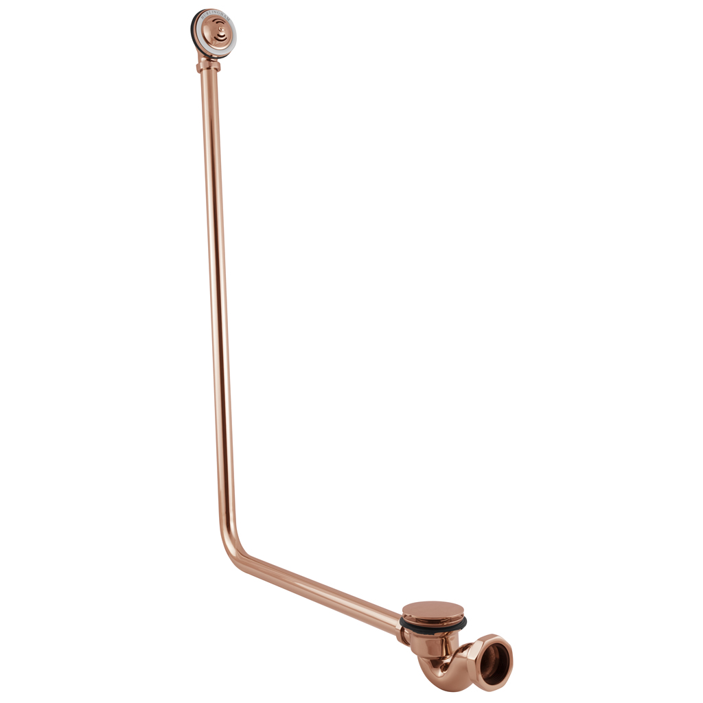 copper click clack bath waste with overflow