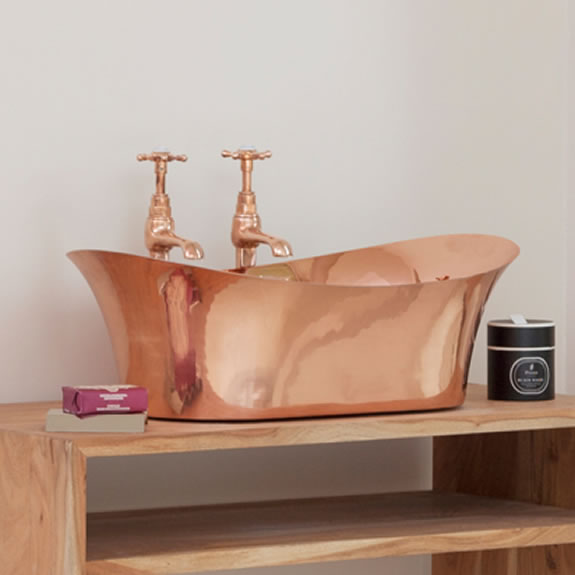 copper bateau basin copper interior exterior range