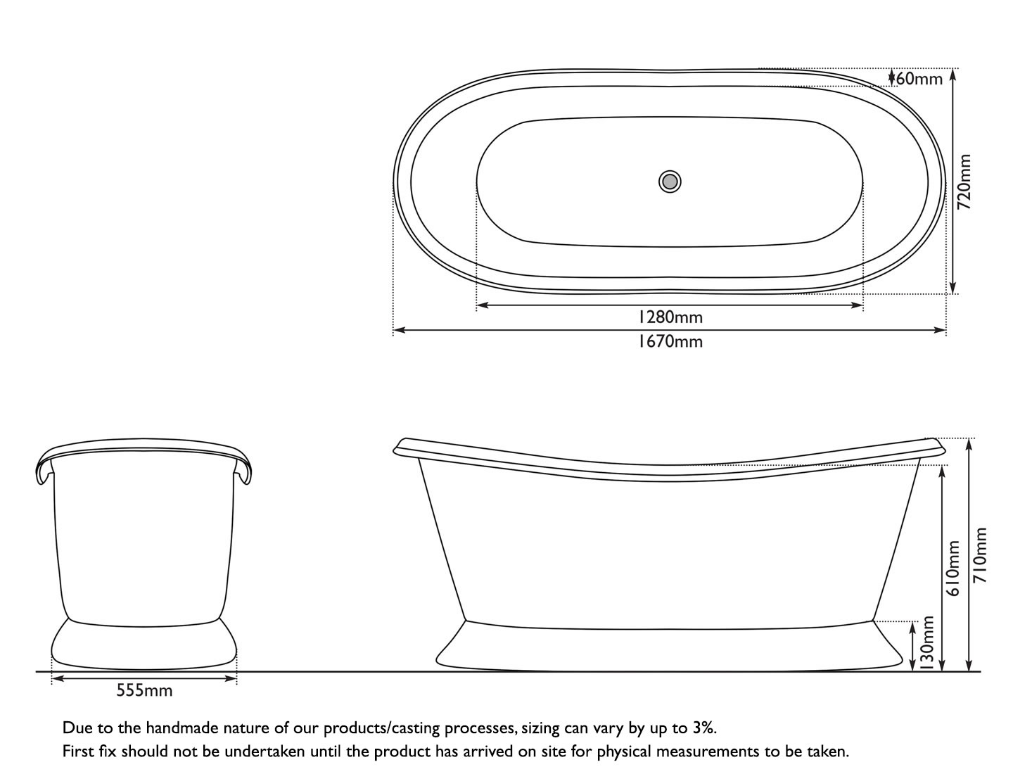 Copper Bateau Measurements