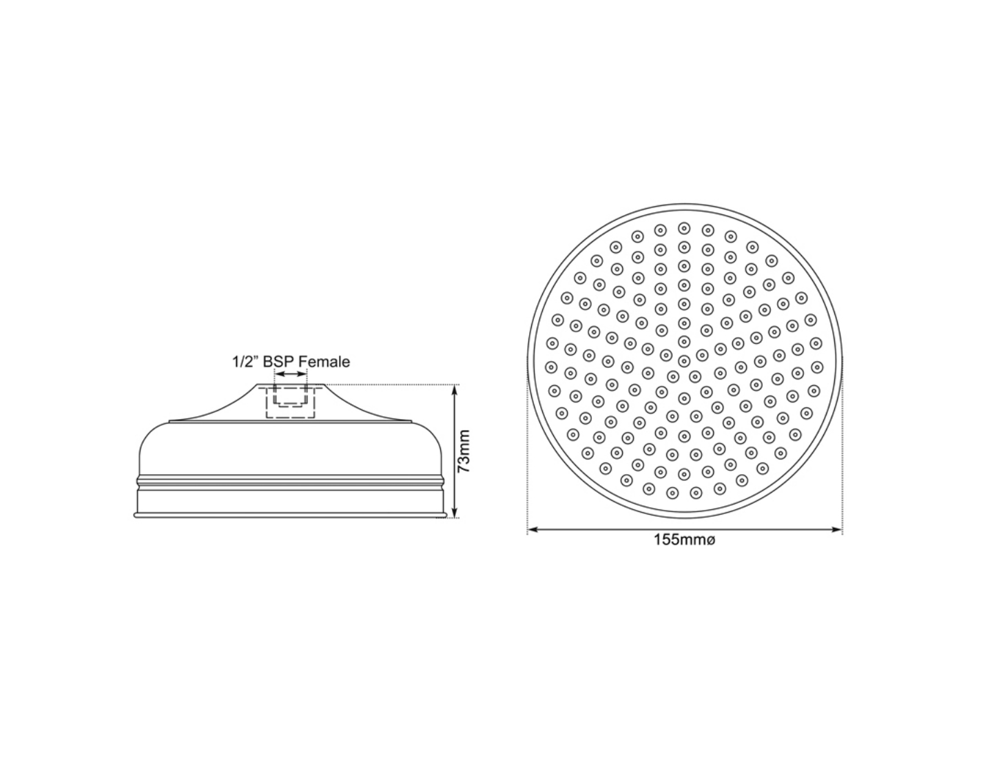 Shower Rose 6 Inch Measurements