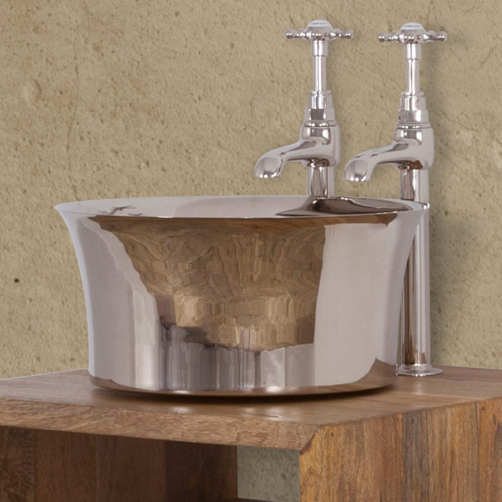 Copper Tub Basin With Nickel Interior Exterior Range