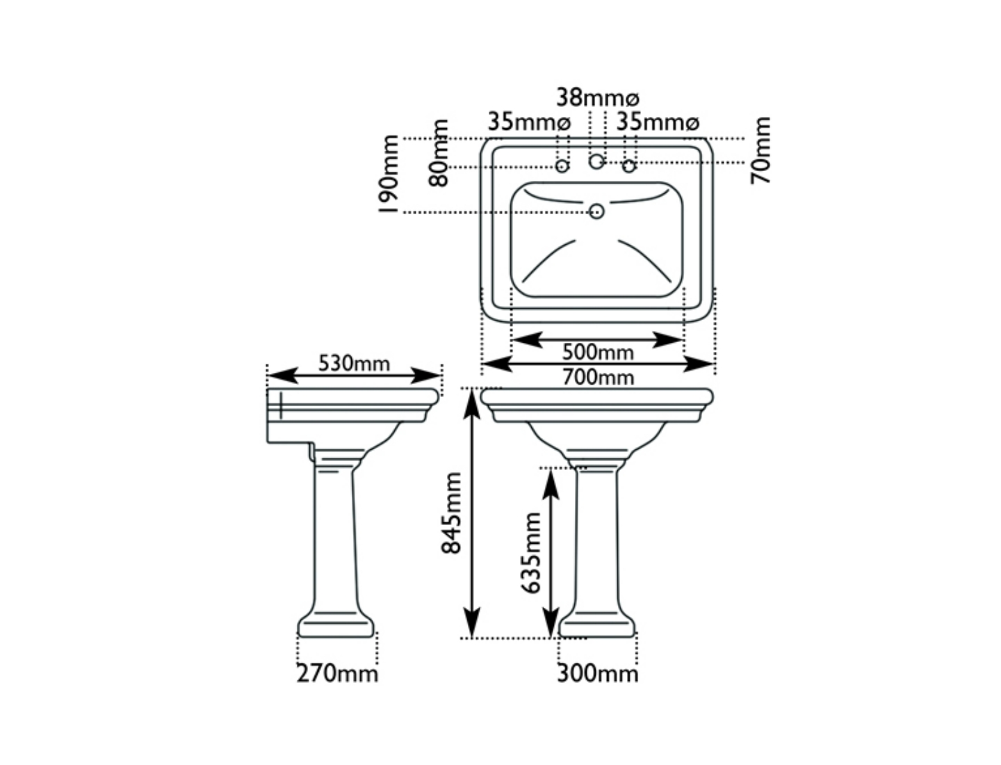 Hampton Large Dimensions