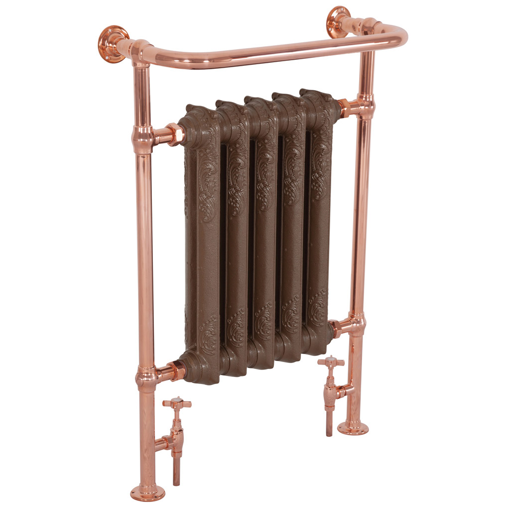 wilsford towel rail copper hammered bronze sections range