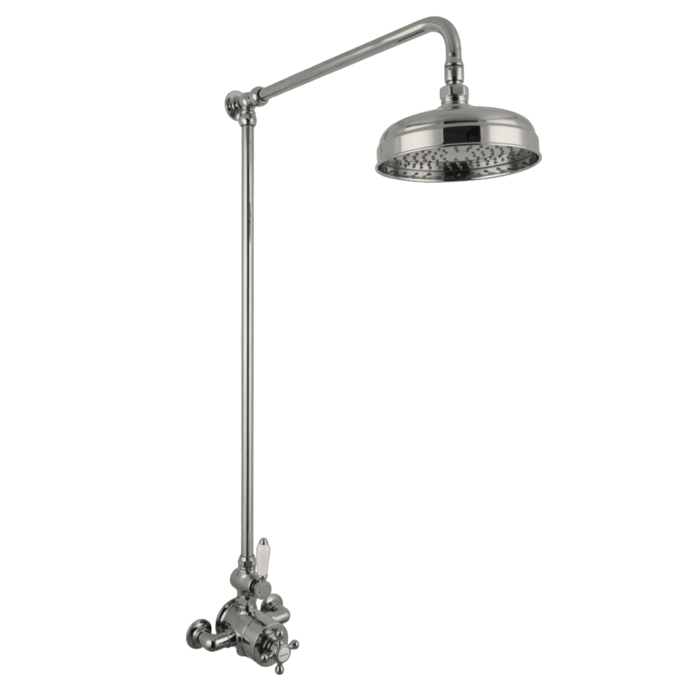 Exposed Thermostatic Shower Mixer 8 Inch Rose Nickel Range