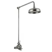 exposed thermostatic shower mixer 8 inch rose nickel range