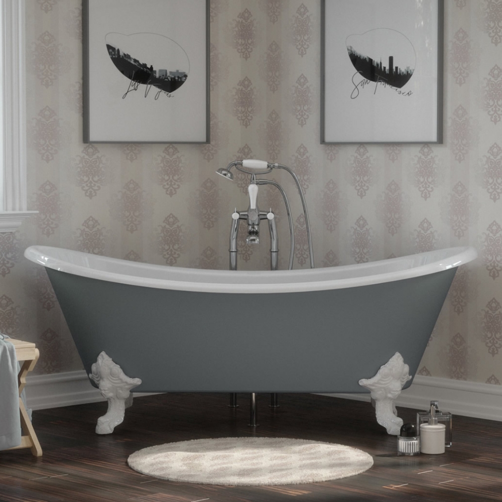 Tebb Cast Iron Bath Farrow Ball Plummett Range