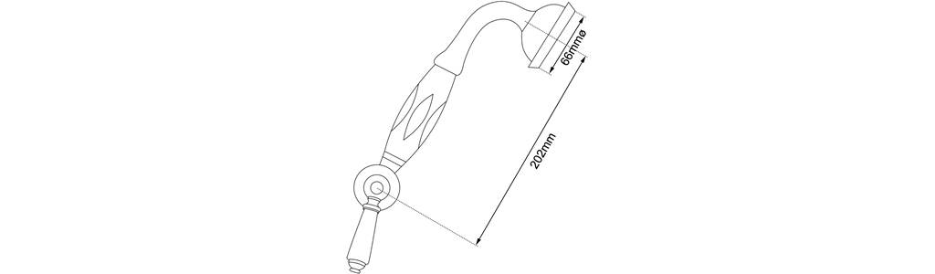 diverter handset on slider measurements