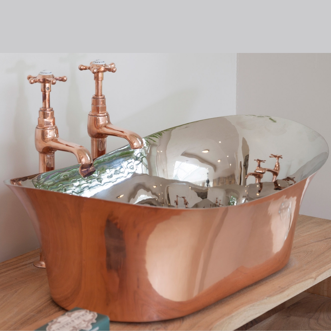 Copper Bateau Basin With Nickel Interior Range