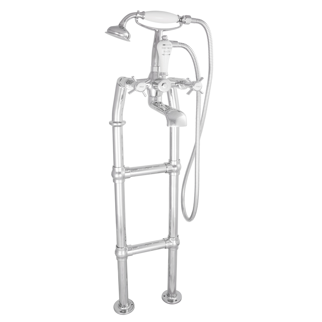 Freestanding Bath Mixer Taps Chrome Large