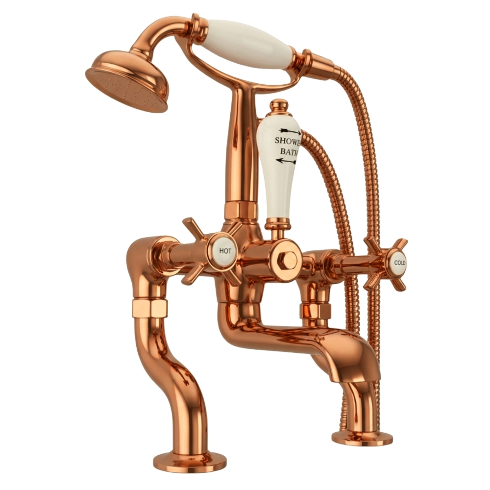 Deck Mounted Bath Shower Mixer Taps Copper Range